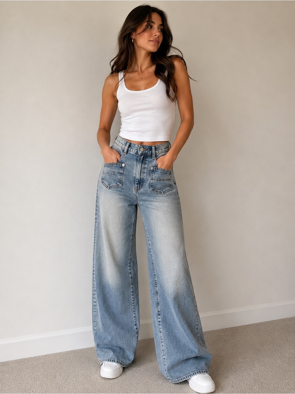 Express Women Light Blue Wide Leg size 0R Jeans